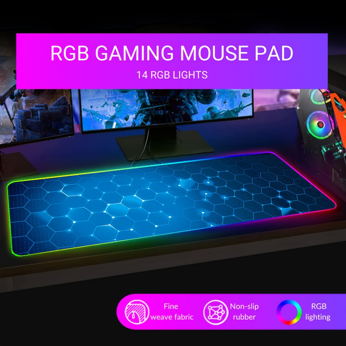 Purple Flame Mouse Pad Gamer Xl Home Large Mousepad Xxl - Temu