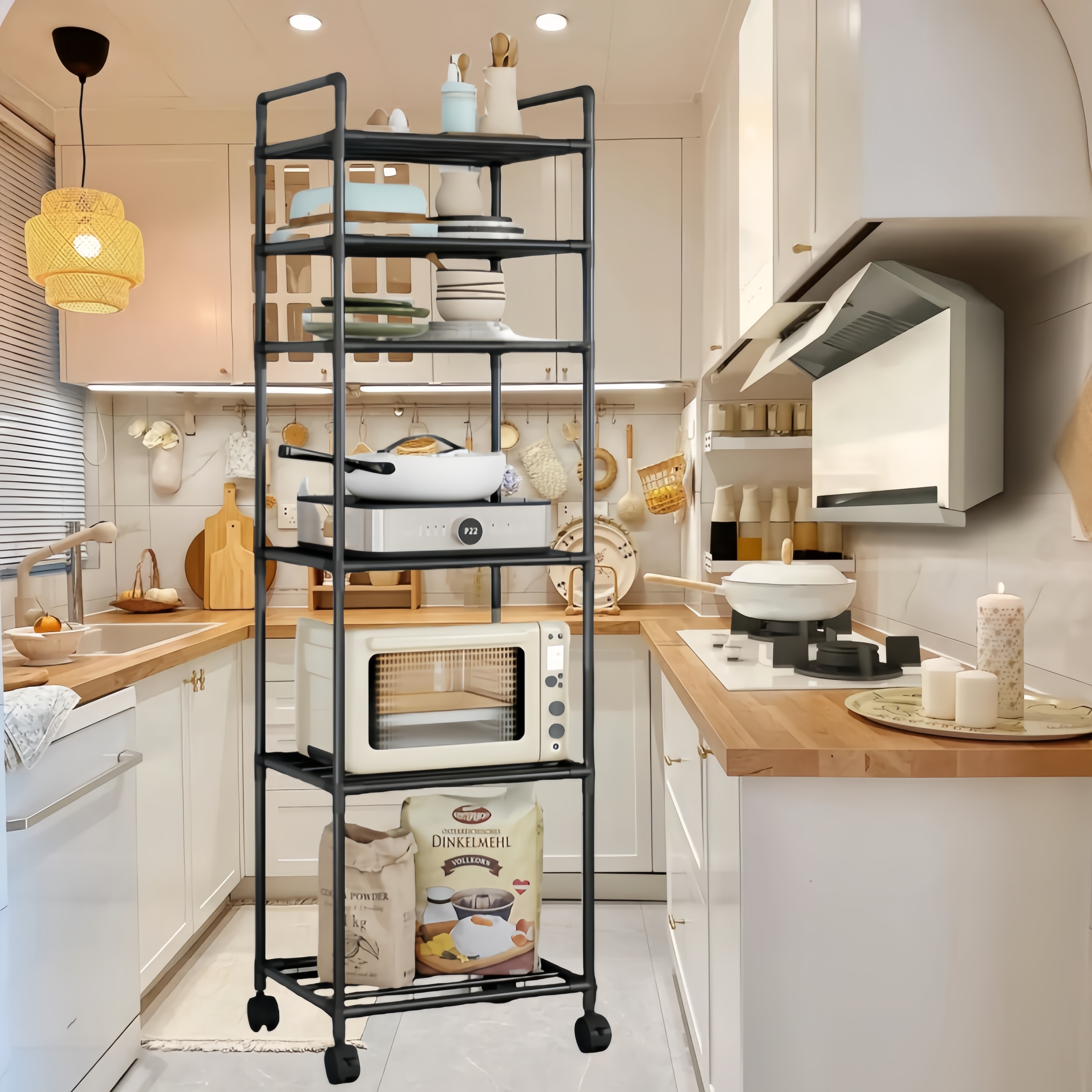 

Storage Cart With Wheels - Metal, Kitchen, Living Room, Balcony & Bathroom Organization