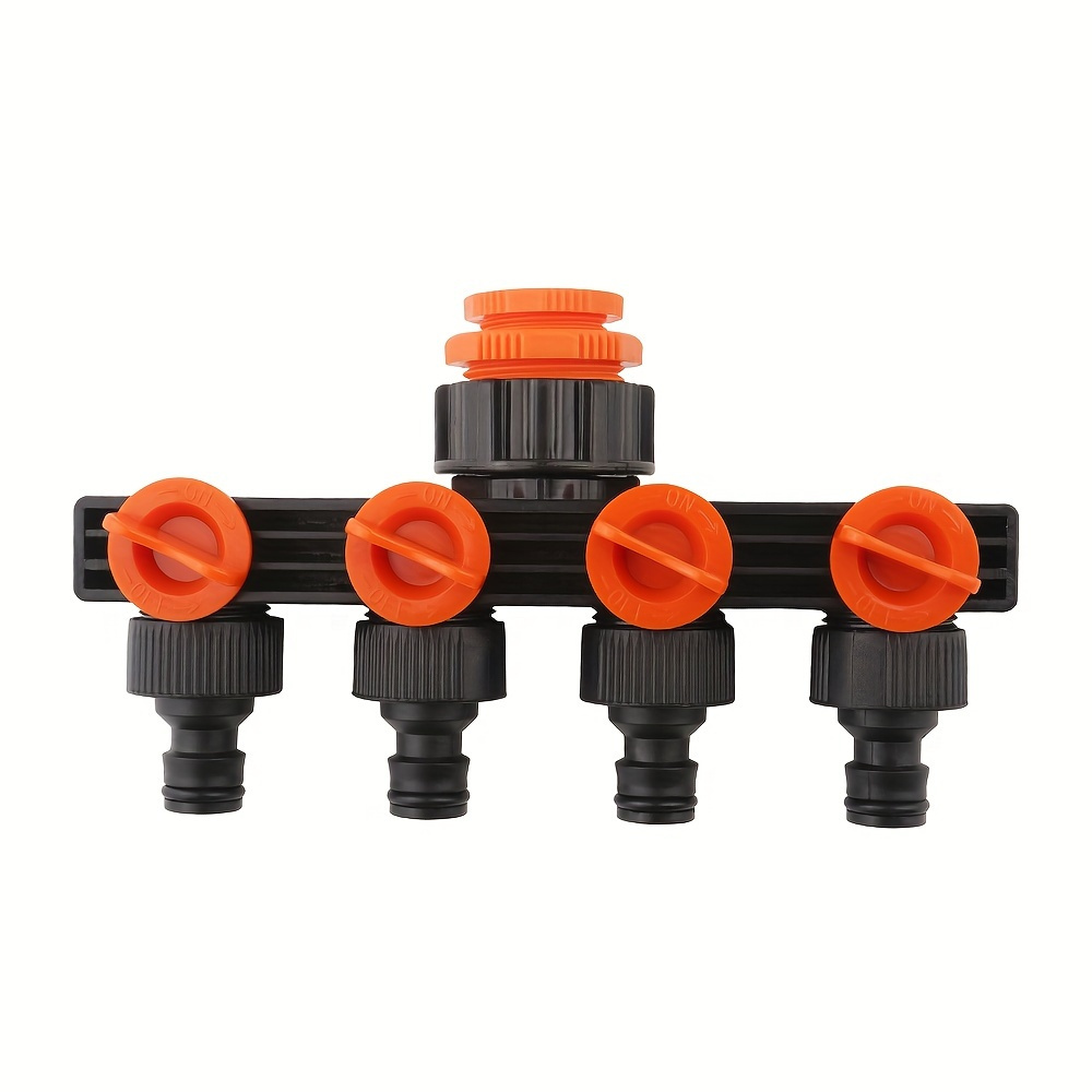 

1 Pack, Hose Pipe Splitter 4 Way Plastic Quick Thread Tap Connectors Agricultural Drip Irrigation Watering Equipment For Gardening