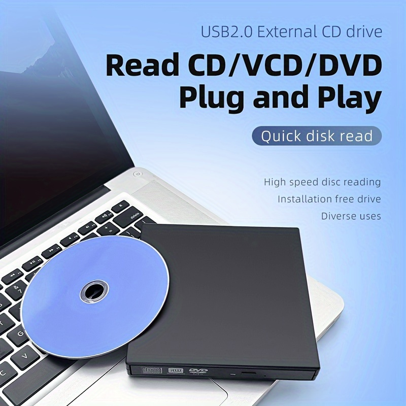 Lecteur Graveur CD-RW/DVD-RW Externe USB 3.0 Ultra Slim Portable Plug and  Play