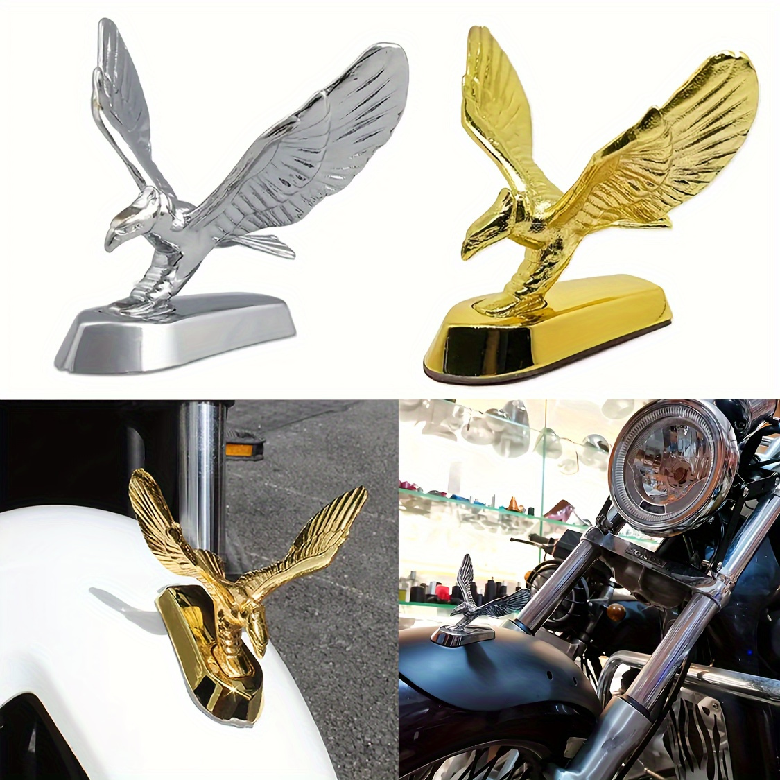 

1pc Motorcycle 3d Front Mudguard Eagle Decoration, Scooter Mudguard Decoration, Modification Accessories, Metal Badge Car Sign