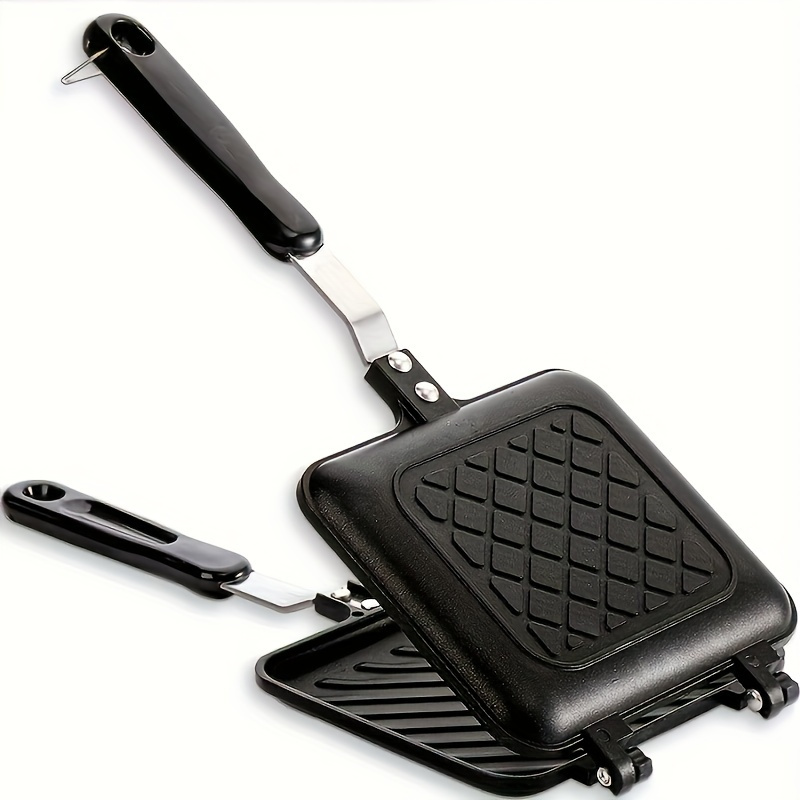 

1pc, Double-sided Non-stick Sandwich Maker - Perfect For Panini, Steak, Waffles, And More - Ideal Breakfast, Hamburger, And Baking Tool - Kitchen Gadget And Accessory For Home Kitchen