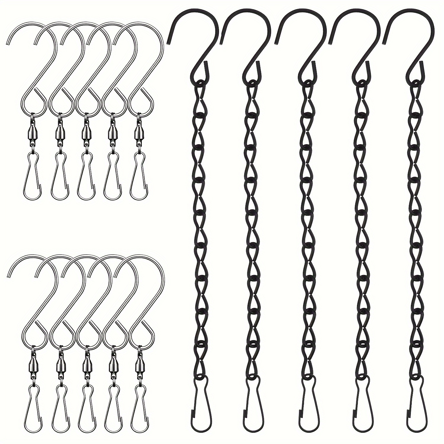 

10pcs Rotating Hooks Perfect For Wind Chimes, Chain Plates, Blackboard Flower Pots, Bird Feeders & Crystal Spiral Propeller Party Supplies (9.5 Inches) (8 Pieces/10 Pieces/15 Pieces)