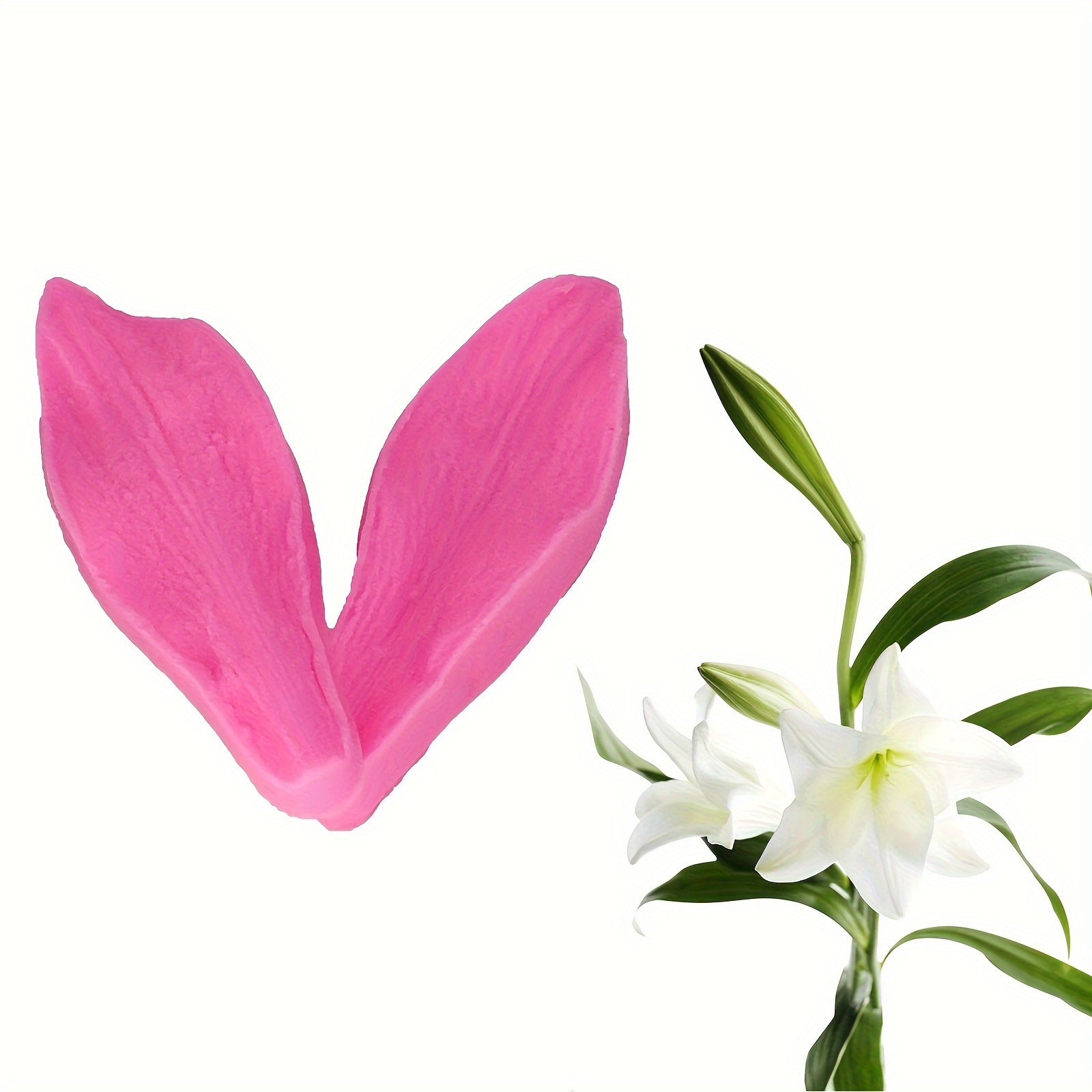 

2pcs Set Lily Flower Decorating Tools, Silicone Molds For Leaves, Diy Decoration - Irregular Flower Theme Mold Set.