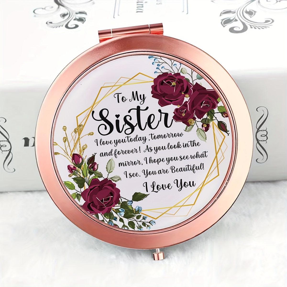 

To My Sister/mom/niece/granddaughter/ Makeup , Folding Round , For Women - Day Makeup