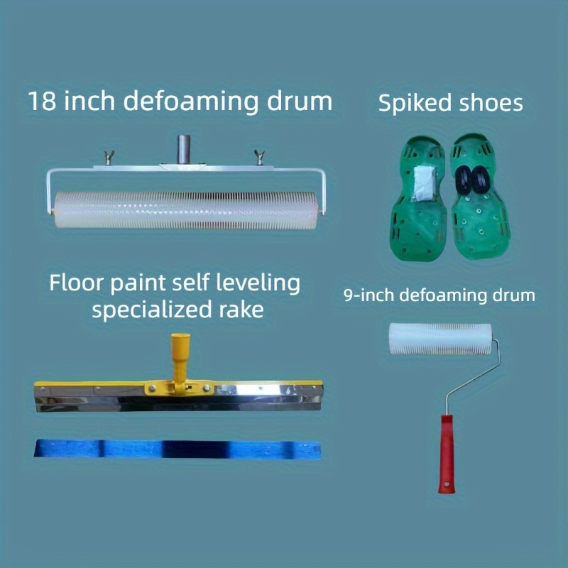OSALADI Spiked Roller For Self-Leveling Cement Floors - 9 Inch Defoaming Roller Tool For Removing Air Bubbles In Paint, Epoxy, Screed (34x22x7 Cm)