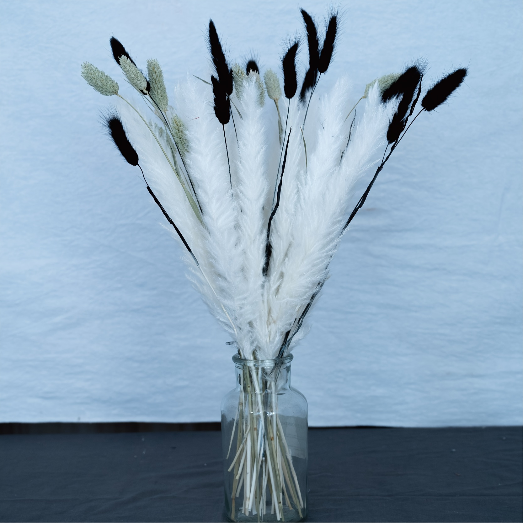 30pcs Natural Black Pampas Grass, Gothic Style, Bohemian