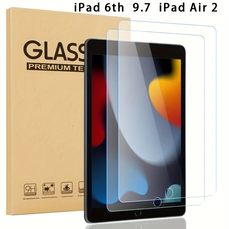 

2-piece 9h Hardness Tempered Glass Screen Protector For Ipad Air 2, Pro 9.7, 6th Gen 9.7" & - Scratch Resistant