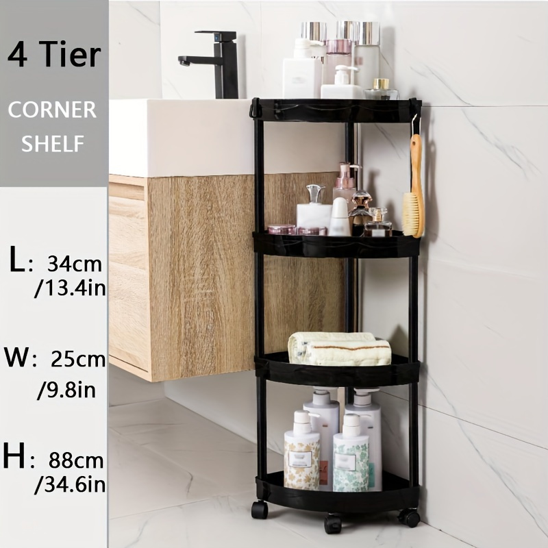 1pc Wall-mounted Corner Storage Rack, Rotating Anti-rust Placement