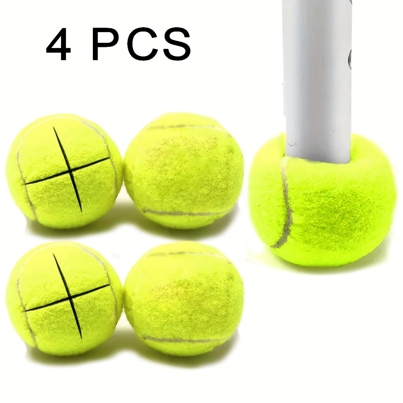 

4-piece Tennis Ball Chair Leg Caps - Fit, Heavy Duty Felt Glide Covers For Furniture & Floor Protection