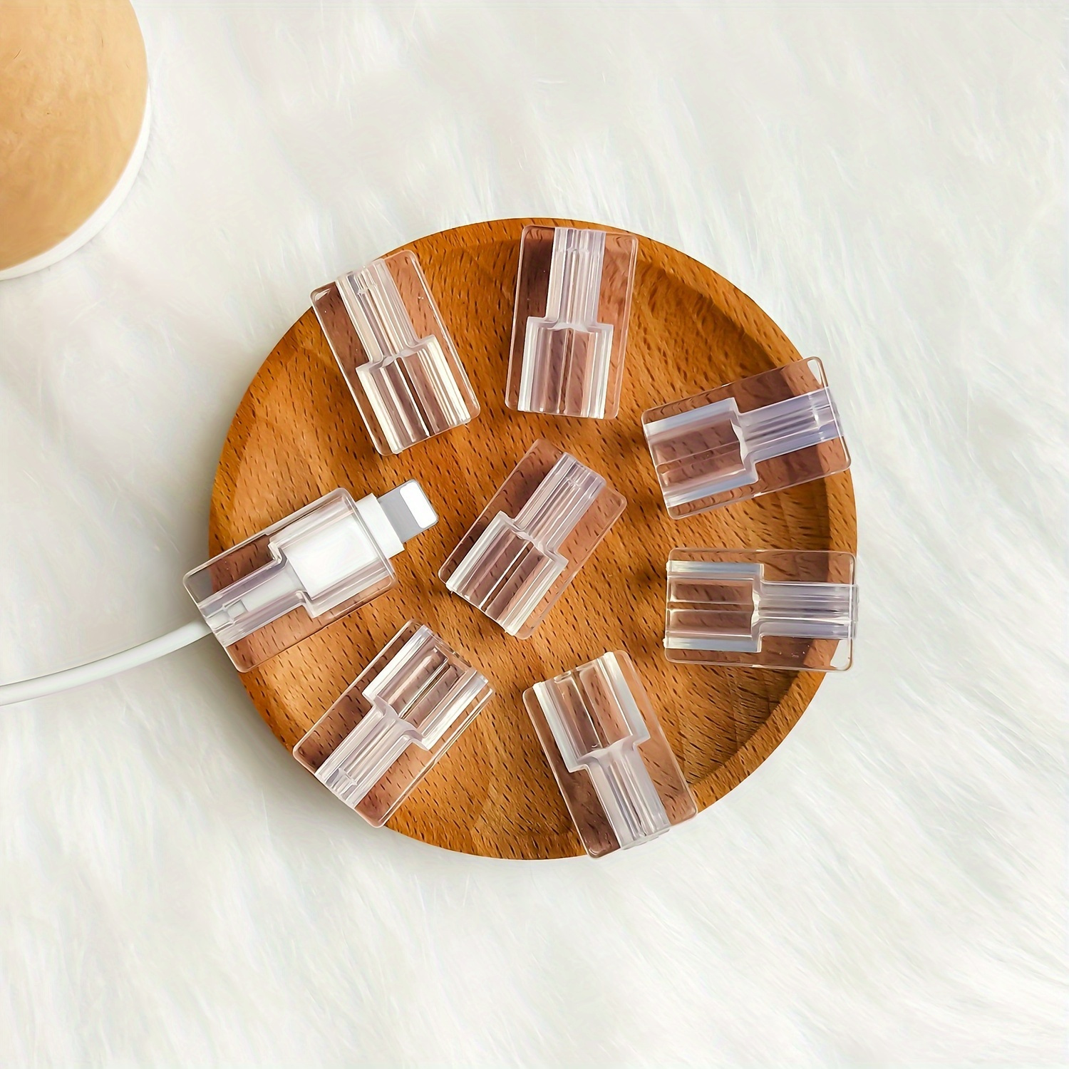 

4/8pcs Transparent Square Mobile Phone Charging Cable Protective Case, Suitable For Apple Mobile Phone Charging Cable/c Type Power Cable Wrapping Clip