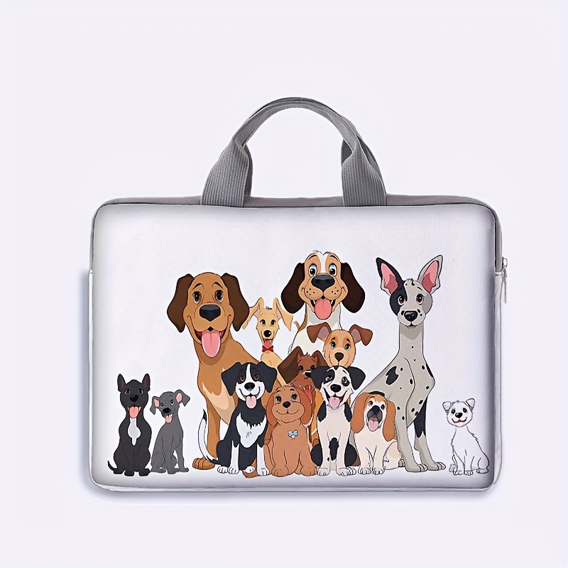 

Cute Dog Print Laptop Sleeve - Soft Polyester, Zippered Notebook Case For 14-inch Laptops & Tablets, Office, School, And Daily