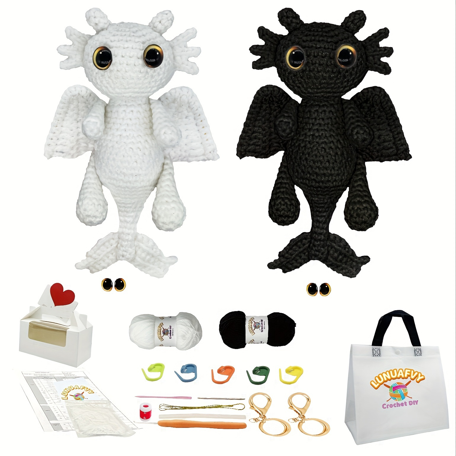 

1set Dragon Crochet Kits For Beginners, Starter Crochet Kit All-in-one Complete Crochet Kit Learn To Crochet Sets With Instructions And Step By Step Video Tutorials For Adults