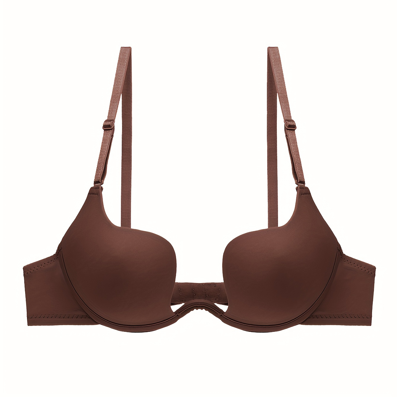 Low Plunge Push Up Bra With Clear Straps Low Cut Convertible - Temu