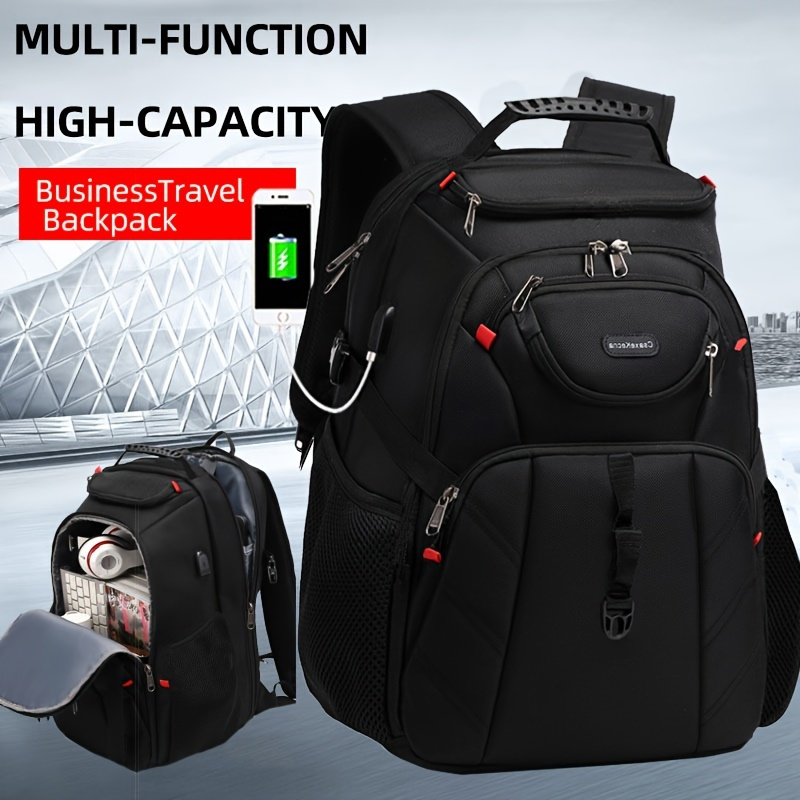 

Travel Backpack, 15.6 Inch Anti Theft Laptop Backpack With Usb Charging Hole, Waterproof College Bookbag, Large Capacity Work Computer Backpack For Women Men