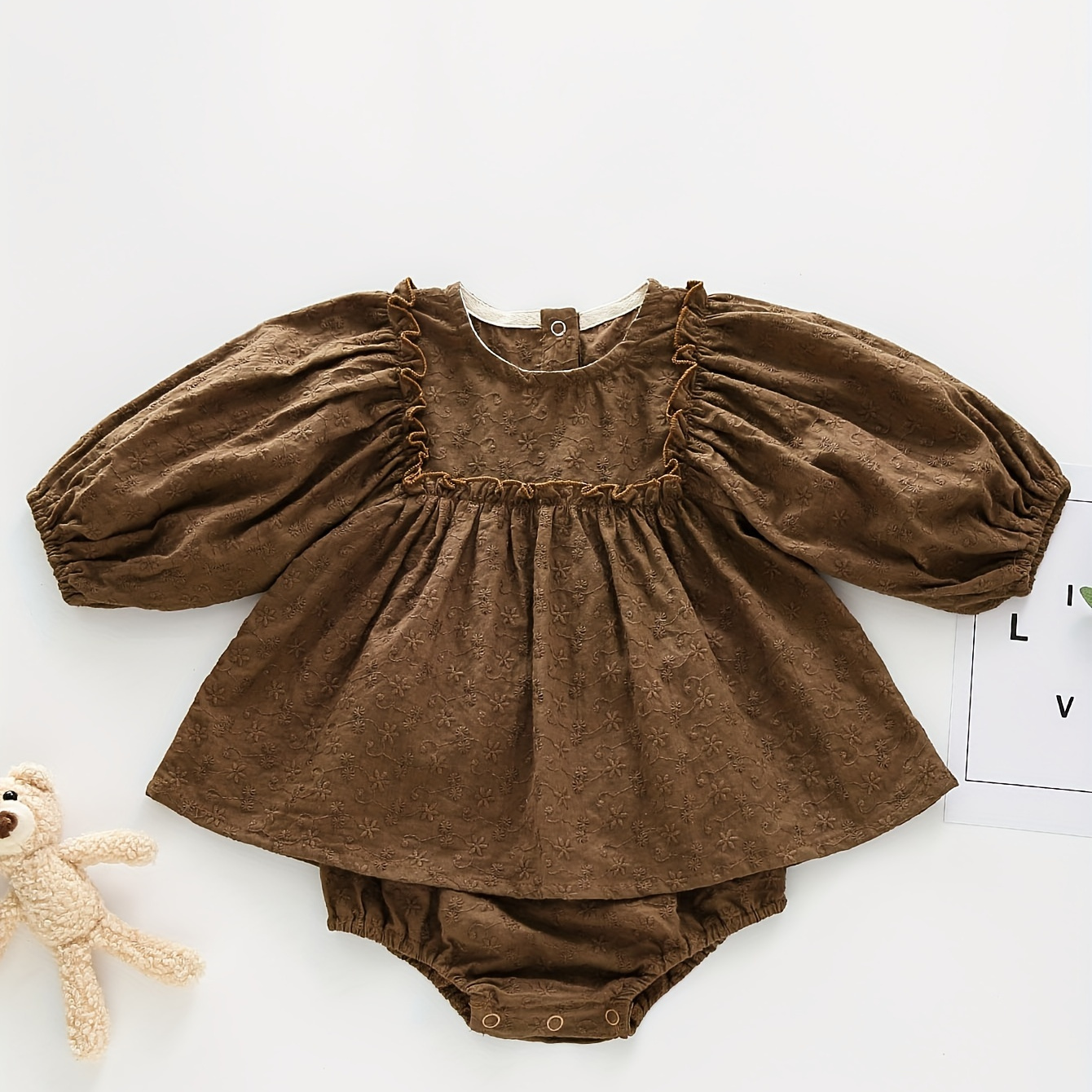 

' Embroidered 2pcs /fall Outfit, Long Peplum & Set, Toddler & Infant Girl's Clothes For //, Cloth