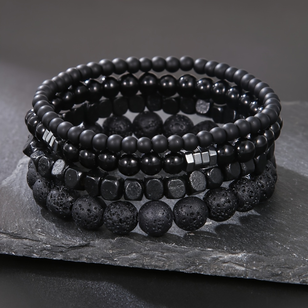 

4-pack Black Stone Volcanic Rock - Men's Fashion Accessory Set