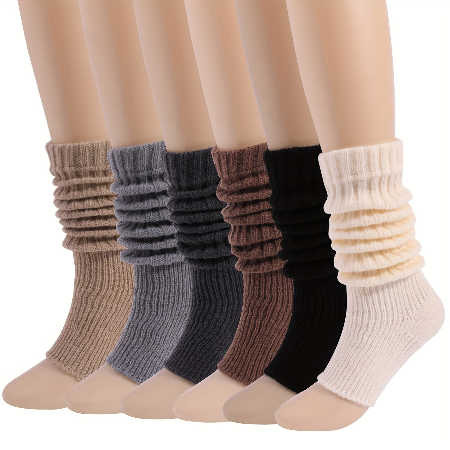 1 Pair Y2k Star Pattern Knitted Leg Warmers, Breathable Knee High Leg  Socks, Streetwear Boots Socks