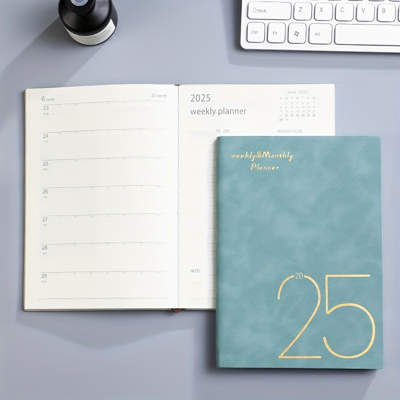 

2025 Daily Planner - Time Management Organizer, 365-day Schedule With Weekly Planning, Faux Leather Notebook For Adults