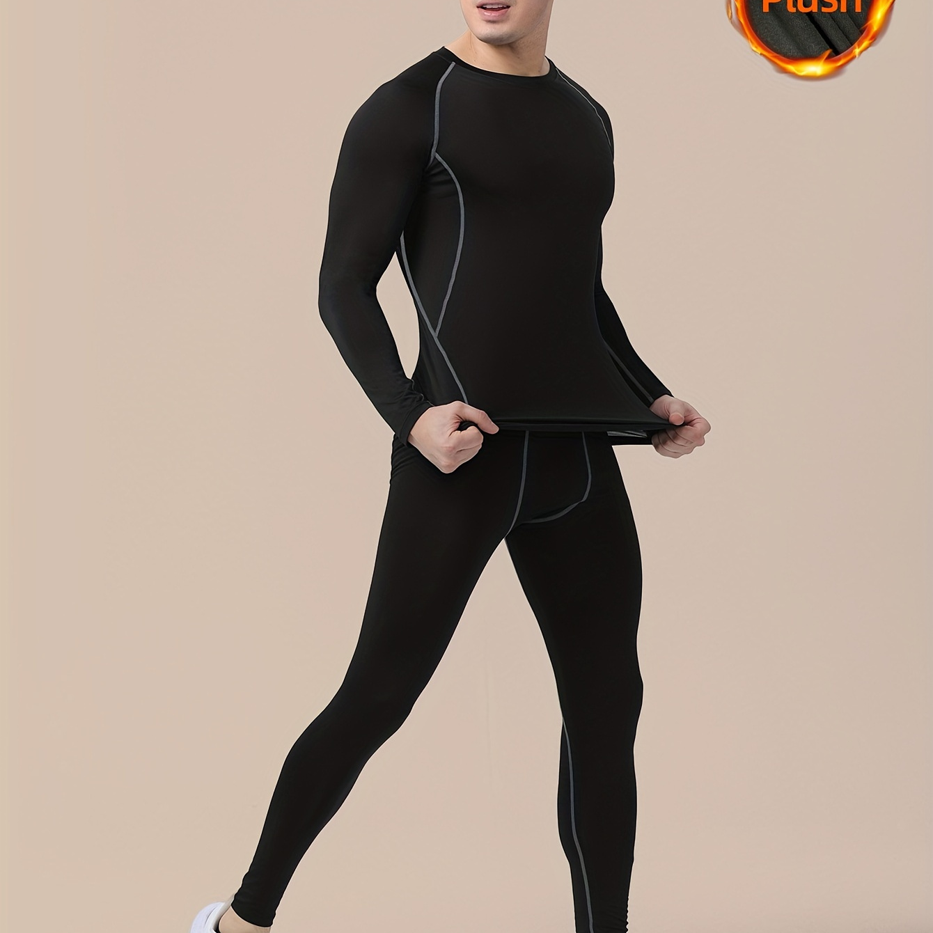 Thermal Underwear Men's Quick Dry Fleece Compression Shirt - Temu