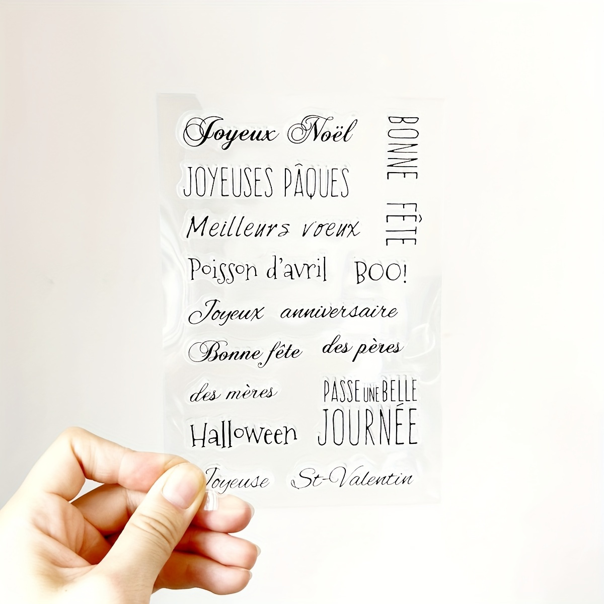 

1pc French Stamp Painting Tool Diy Scrapbooking Decoration Silicone Transparent Stamp
