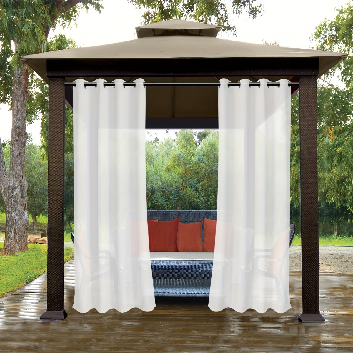 

1 Panel Waterproof Outdoor Curtains For Patio Privacy Screen Sun Blocking Grommet Curtain Weatherproof Uv Resistant Curtains For Gazebo Front Porch Pergola