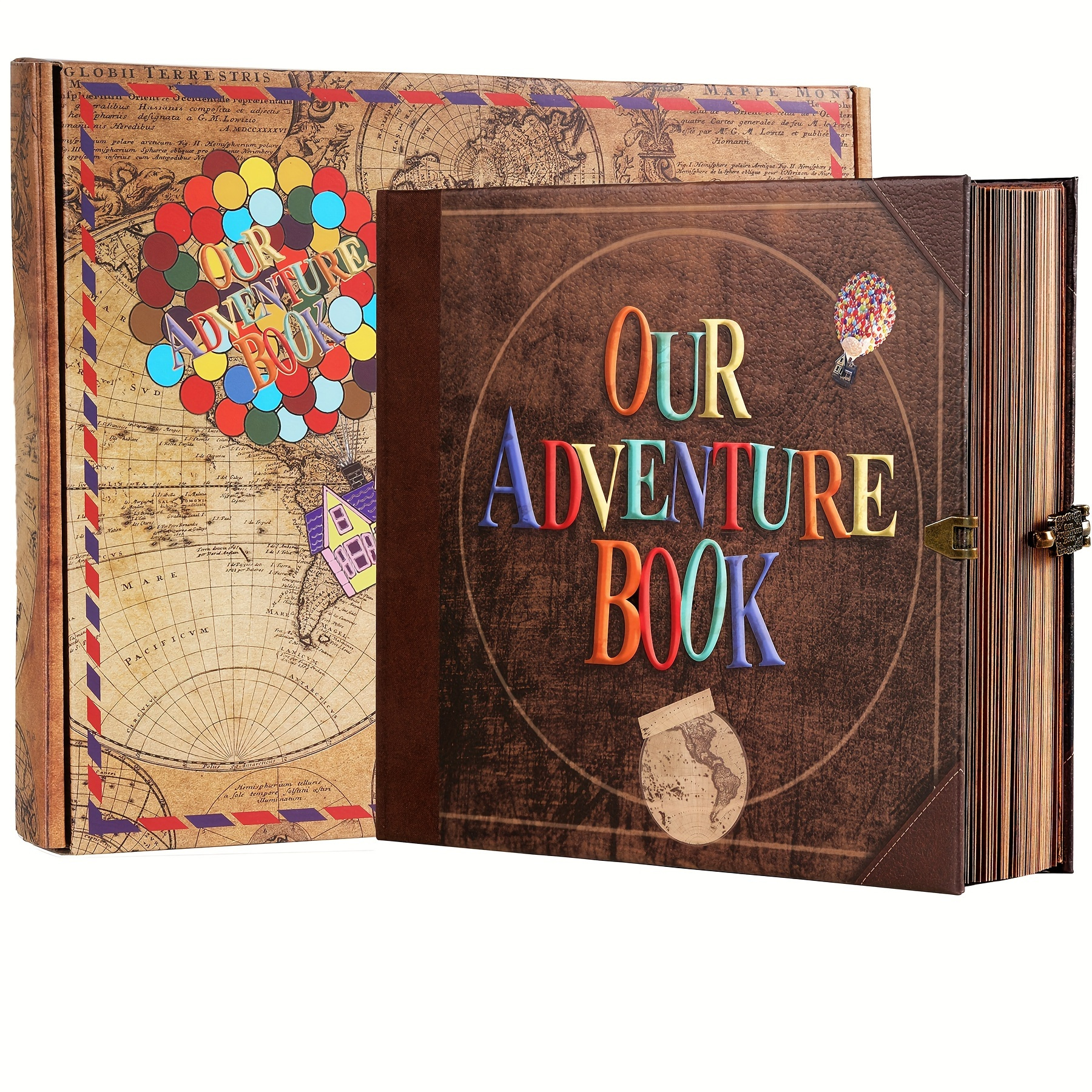 Our Adventure Book Scrapbook Handmade Gift Box Balloon DIY Travel Retro  Vintage Kraft Memory Wedding Photo Album