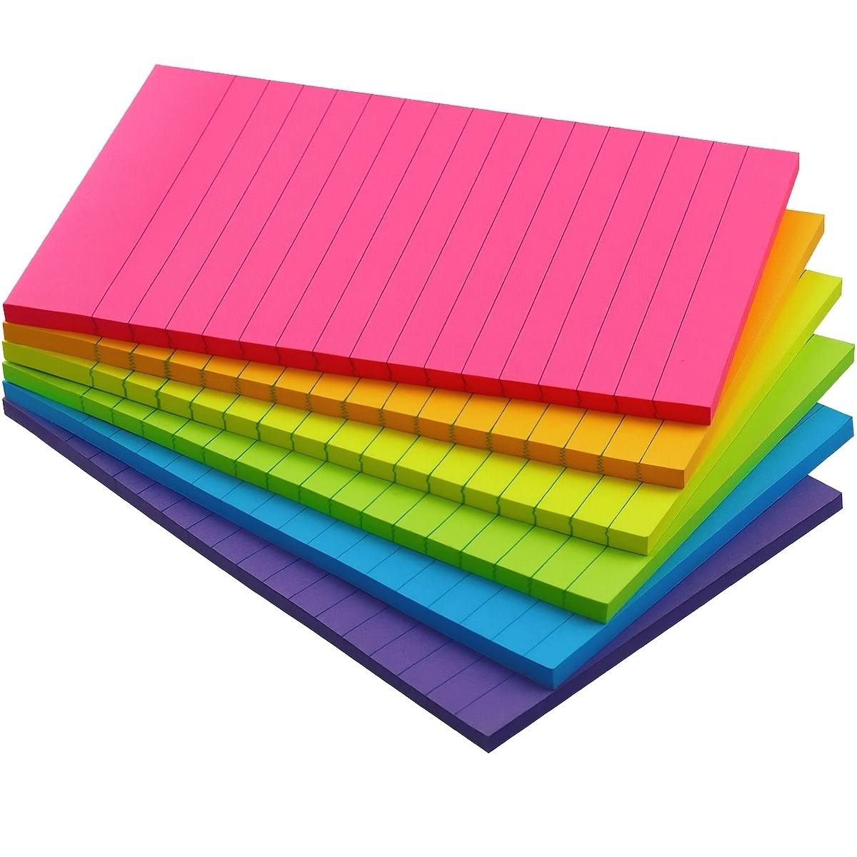 

4/6pcs Pads, 50 Sheets/pad, Large Sticky Notes 4x6 Lined Sticky Notes Colorful Big Sticky Notes Bulk Self Adhesive Sticky Notes Pack Posted Notes Self-sticky Note Pads Sticky Pads