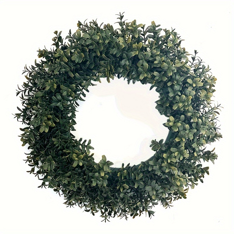 Artificial Mini Green Boxwood Wreath (2 Pack) Cabinet Wreath| 9 Realistic Leaf | Mini Wreath | Farmhouse Wreath | Small Wreaths for Indoor | Greenery