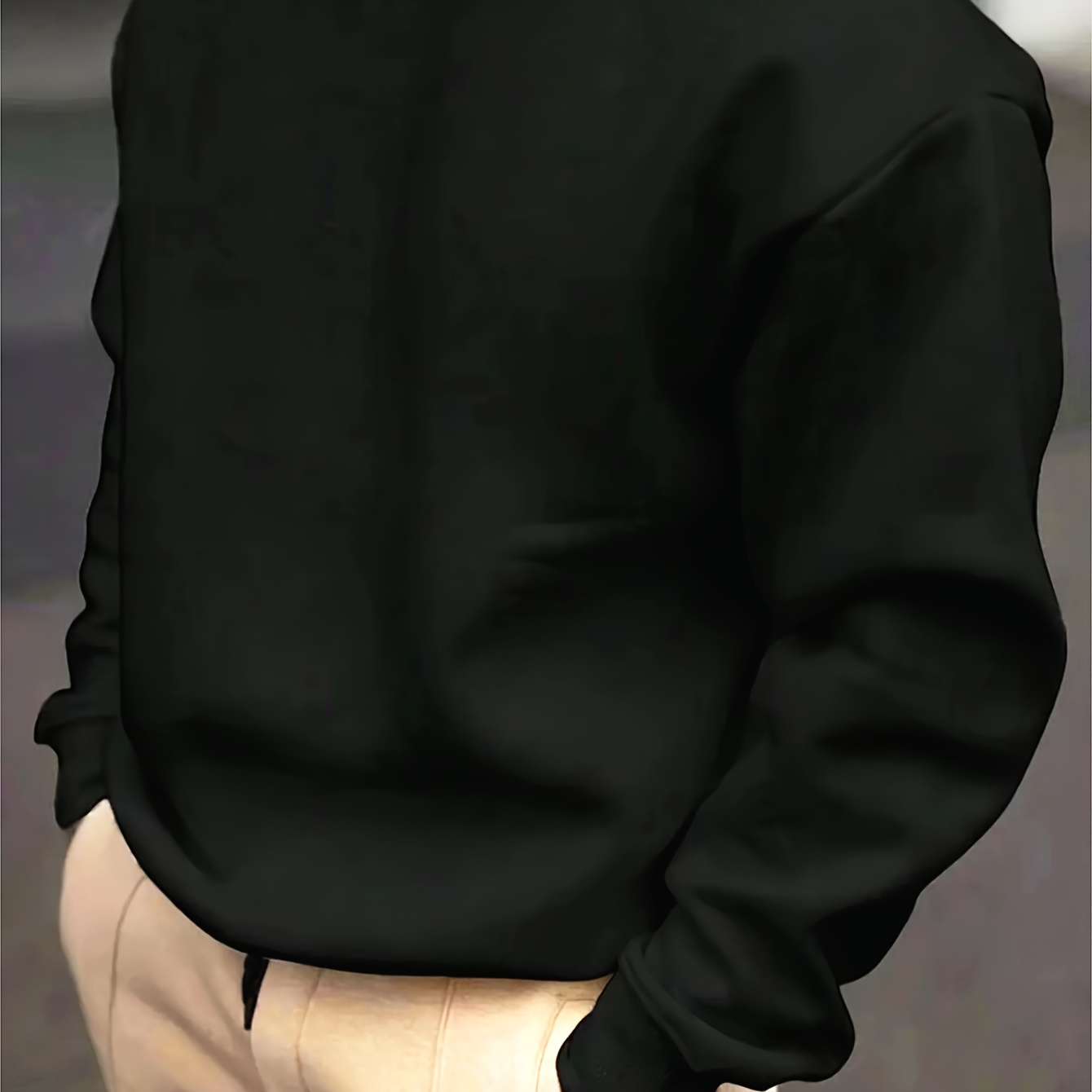 

Men' Sweatshirt, Casual Crew Neck Long Sleeve Top For Outdoor