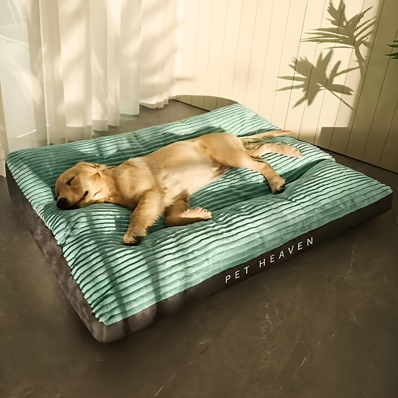 

Lit de chien rayé des animaux, fibre de polyester douce, couverture amovible et lavable, confort pour toutes les pour les races petites, moyennes et grandes - Coussin de lounge assemblé