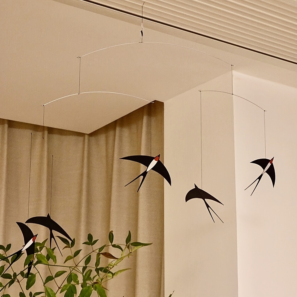 

Art Deco Hanging Swallow Ornaments For Home Decor, Nursery, And Gift - Paper Material, No Electricity Required, Featherless, Fits Any Occasion