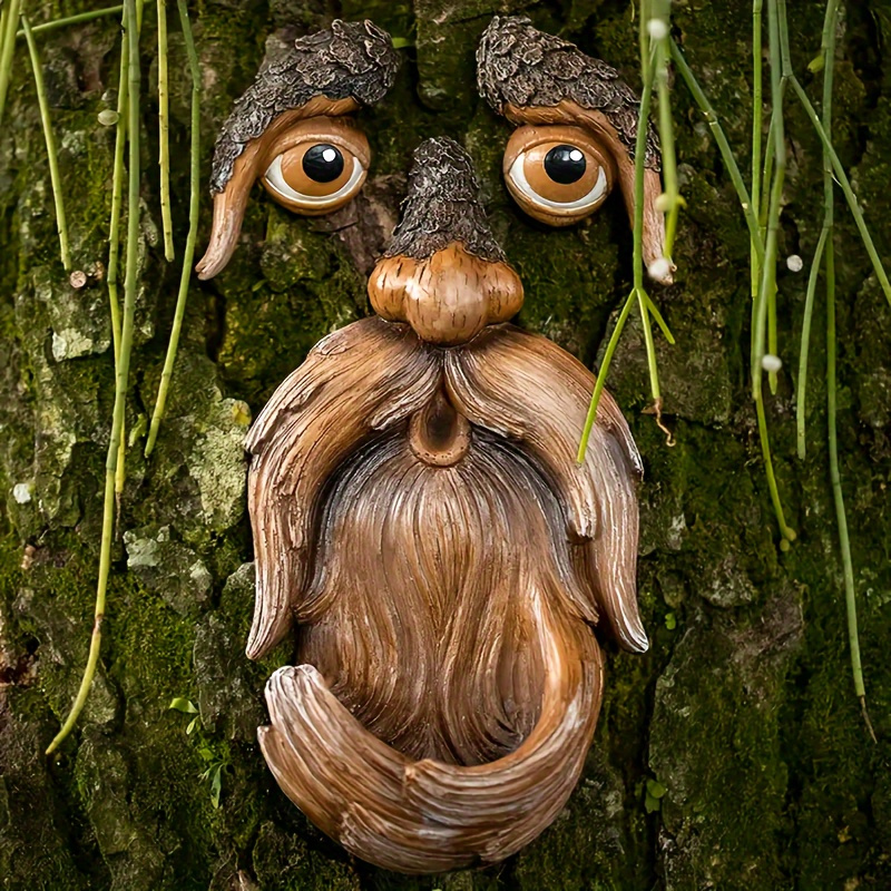 

1 Set Old Man Tree Face Bird Feeder, Outdoor Garden Tree Decorations Resin Crafts, Outdoor Statue Tree Face, Suitable For Home, Courtyard, Porch, Garden Decoration, Park Tree Decorations Bird Feeder