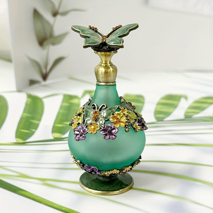 

Handcrafted 25ml Enamel Butterfly Drop Stick - Travel-sized Glass Perfume & Essential Oil Bottle, Perfect For Home Decor & Holiday Gifts (empty)