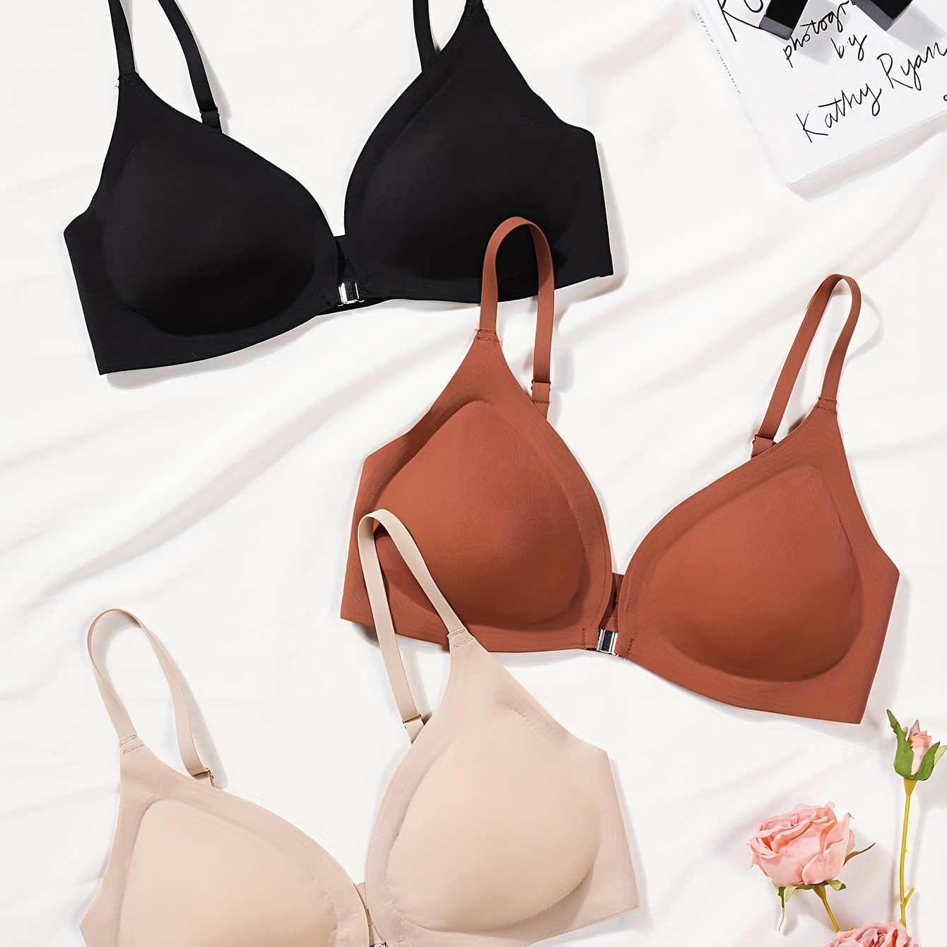 Cute Lace Wireless Bra Comfy Breathable Bow Knot Padded Bra - Temu Canada