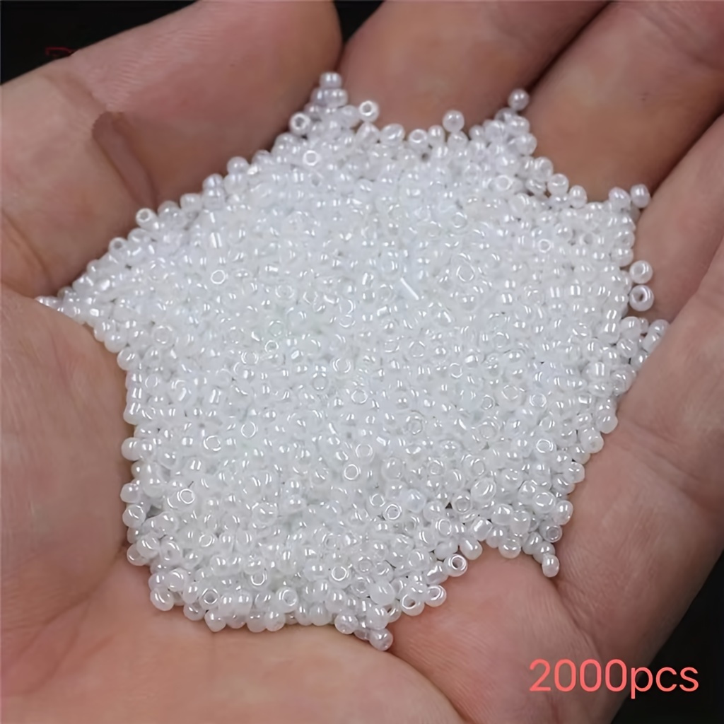 

500/1000/2000 Piecesglass Beads Set, White, 2/3/4mm, Czech Glass Seed Beads For Jewelry Making, Diy Necklace, Pendant, Spacers