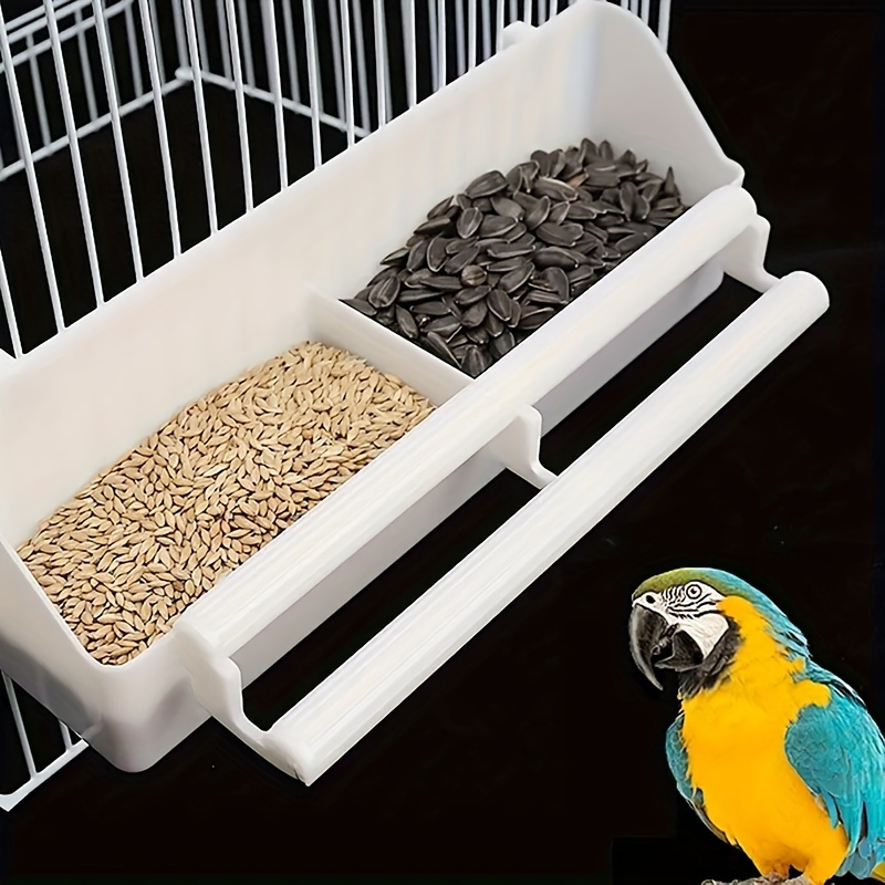 

1pc Durable Hanging Parrot Feeder And Water Container, Easy To Clean And Refill, 2 Grid Bird Feeder Perfect For Small To Medium Birds