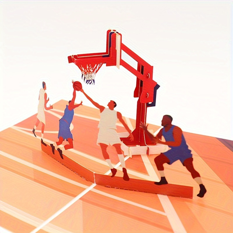 

3d Pop-up Basketball Greeting Card - Birthdays, Father's Day, Graduations & More - Sports Fan Keepsake