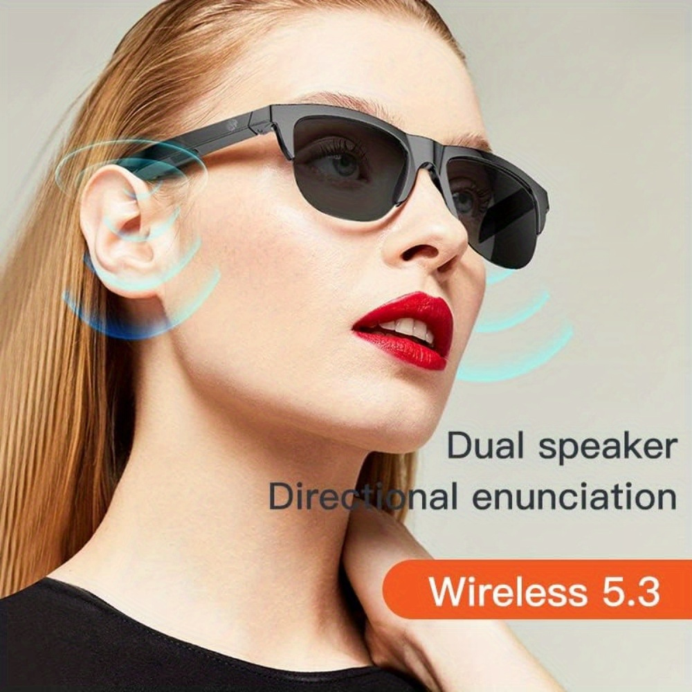 

Smart Glasses Open Ear Music & Hands-free Calling, Wireless-audio Glasses For Men Women, Open Ear Sound With Mic & Speakers, Blue Light Filter & Polarized Lenses For All Smart Devices