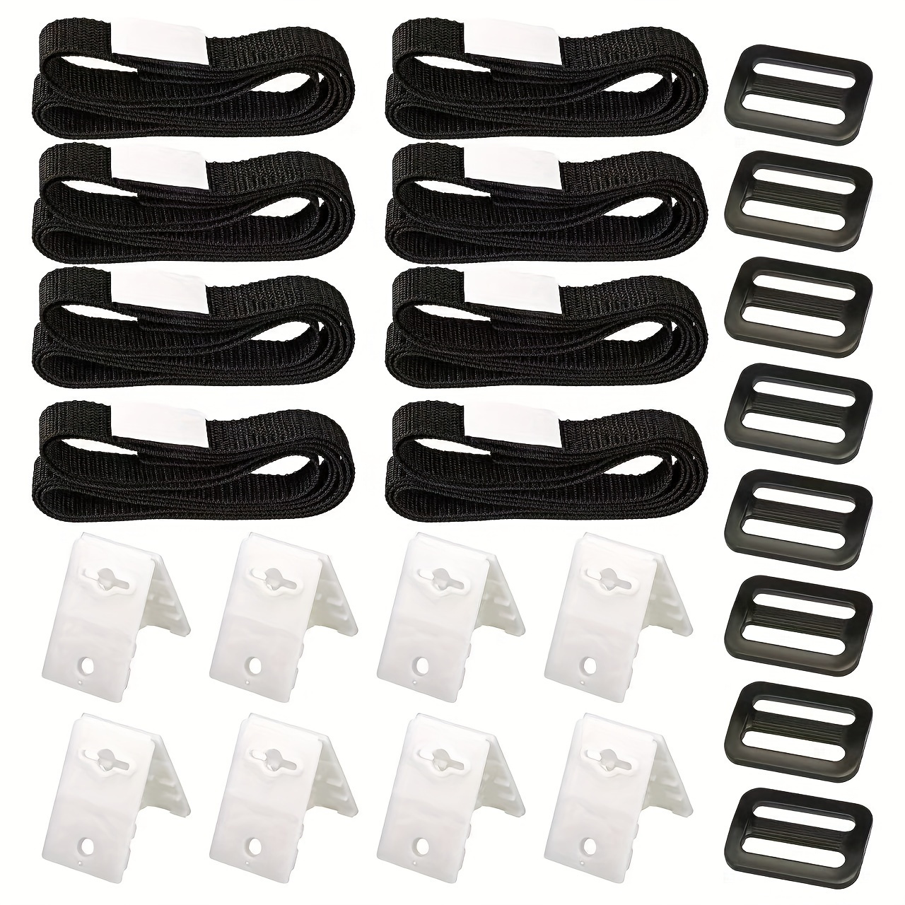 

1set Solar Cover Reel Attachment Kit, Including 8 Straps & Fastener Tabs, 8 Cord Plates, 8 Buckles