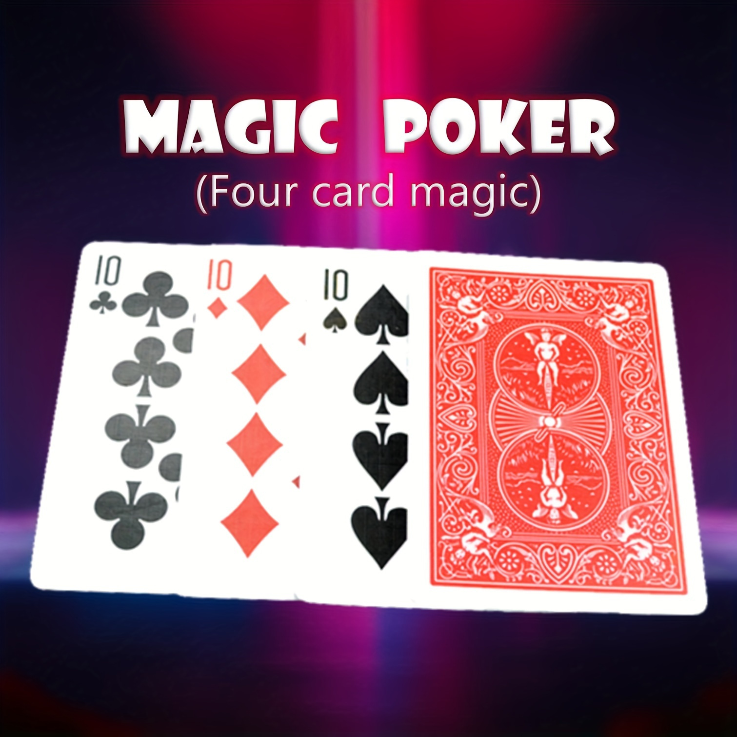 

1set Poker Magic, 4 Printed [10] Cards, These Cards Will Miraculously Turn From The Back Of 4 Cards Into 4 [10] Cards, Or Turn 4 [10] Cards Into 4 [a] Cards, Etc.