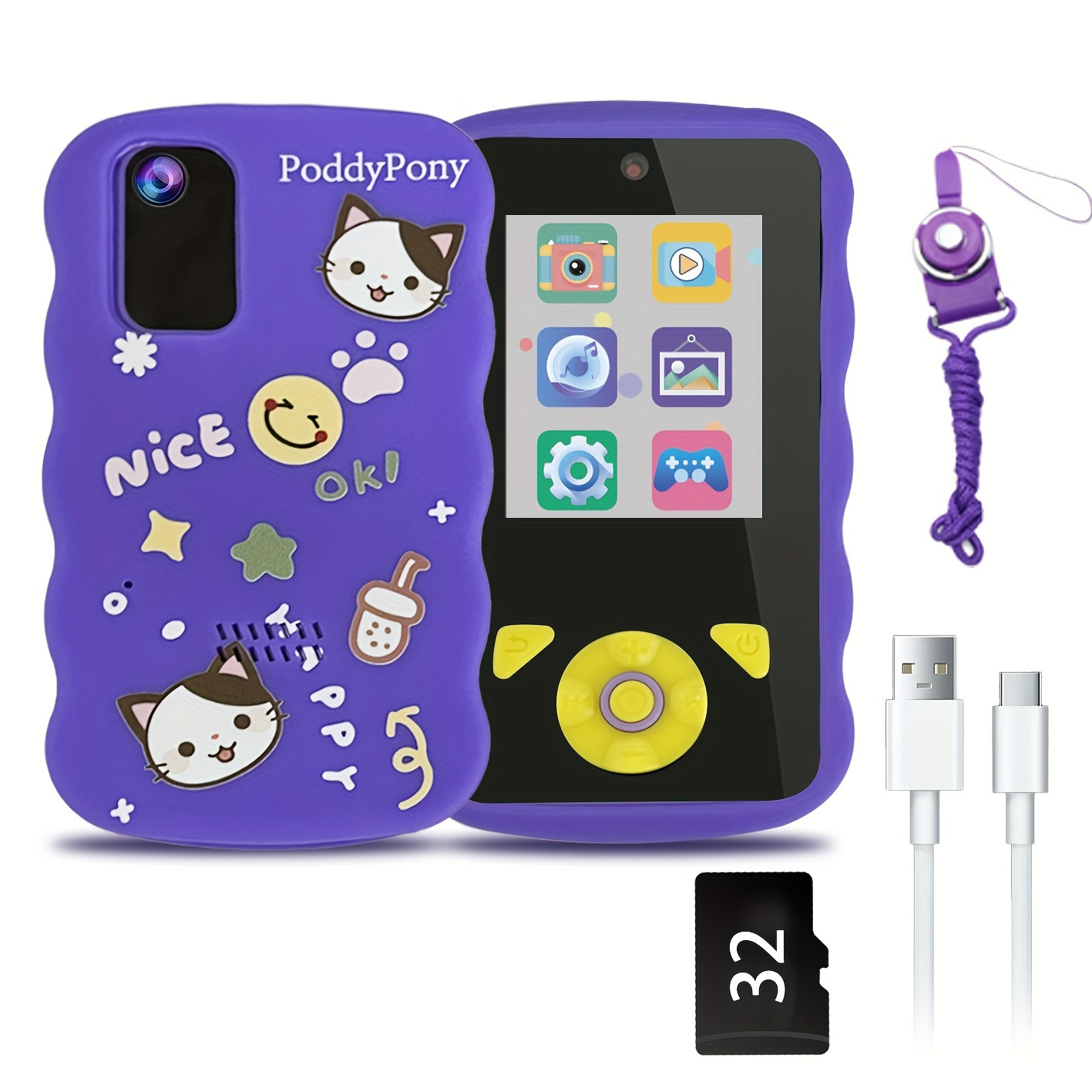 

Purple Camera With Mp3 Player , Can Take Photos, Record Videos, And Capture Perfect Gift For Boys And Girls On Holidays And Birthday Includes 32gb Sd Card Christmas Gifts