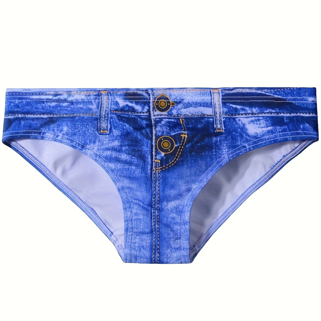 

Buttons Print Briefs, Comfy & Breathable Low Waist Intimates Panties, Women's Lingerie & Underwear