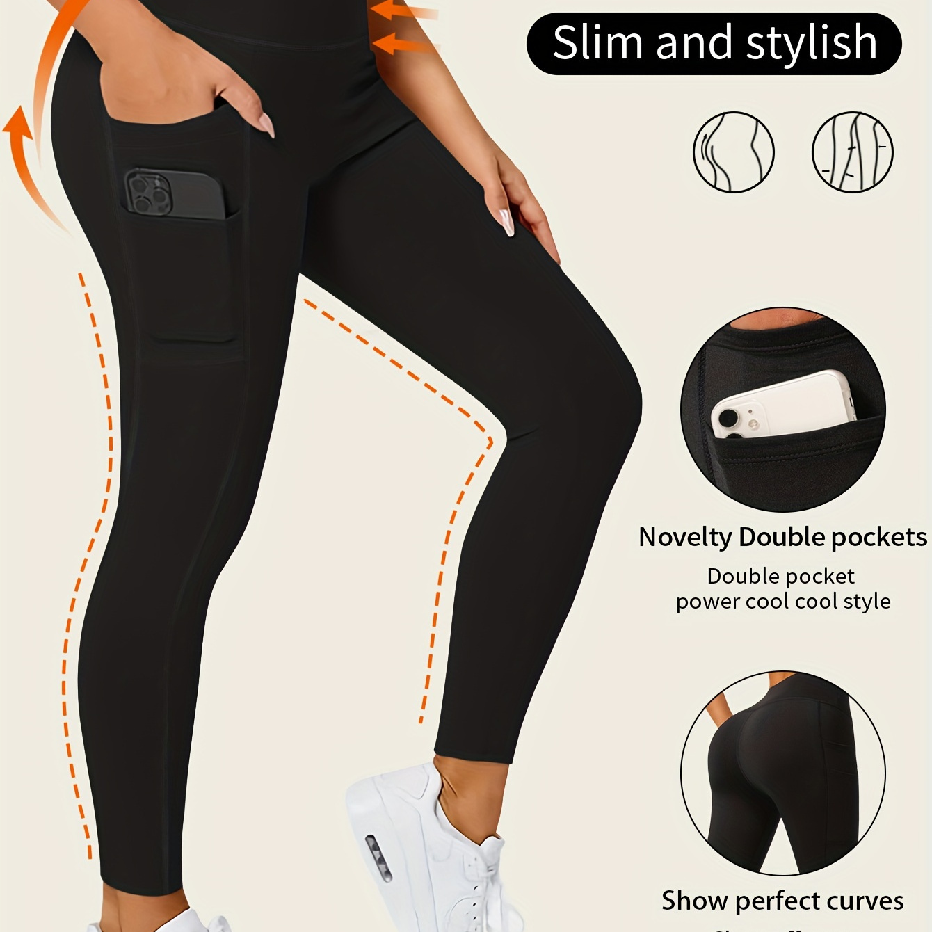 

[customer ] Seamless High-waist Yoga Leggings With Pockets - Stretchy, Non-see-through Activewear For Women, Fitness & Training