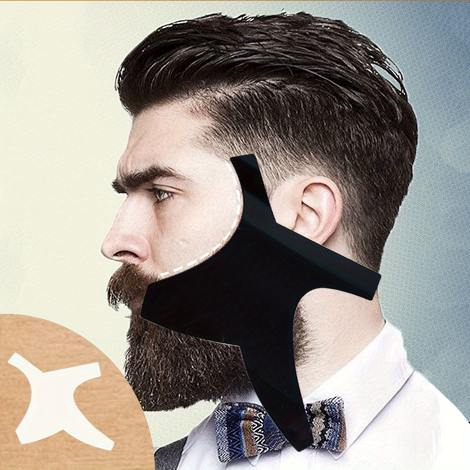 

2pcs/set Beard Shaping Template, Lightweight Beard Styling Tool, Flexible Curve Cut Beard Styling Tools For Men