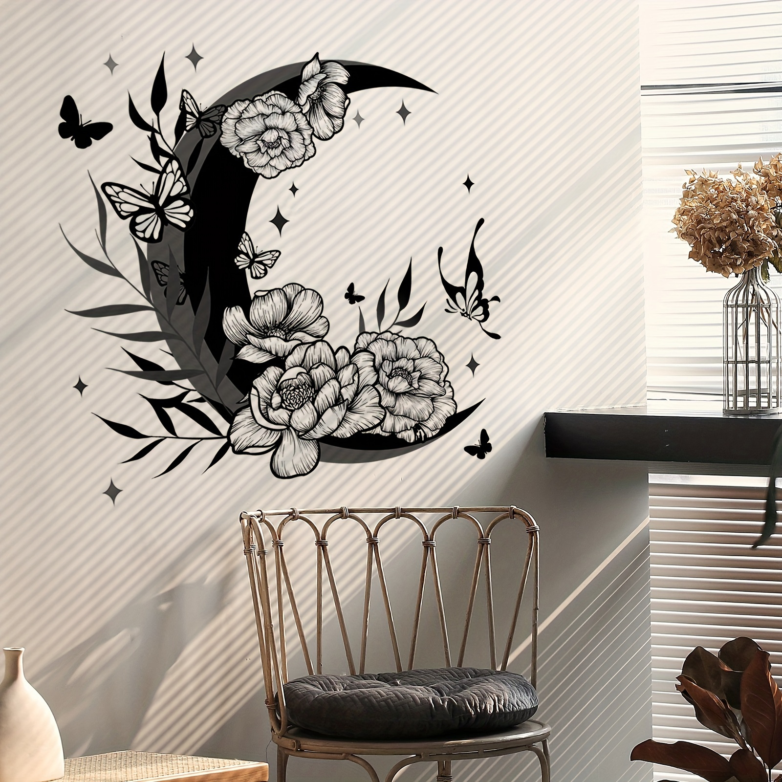 Vase Wall Sticker Waterproof Lovely Simulation Butterfly Floral Decals 3D  Stickers DIY Window Bedroom Decoration Home Supplies - AliExpress