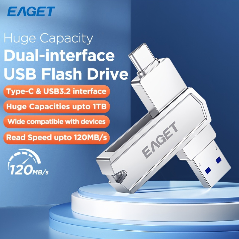 

Eaget Usb3.2 Flash Drive Otg 1tb Metal U Disk 360° Rotates Usb Memory Stick 512gb High Speed Memory Stick Pen Drive 32gb 64gb 128gb 256gb Usb-a Or Typc-c Flash Drive Disk