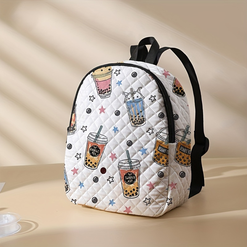 

Cup Pattern Print Backpack, Casual Small Backpack Storage Bag, Outdoor Backpack, Lightweight Travel Backpack, Camping Backpack
