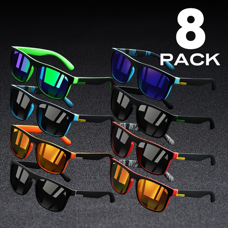 

8pcs Spring And Summer New Men's Outdoor Cycling Colorful Film Sports Polarized Fashion Glasses, Suitable For Parties, Gatherings, Outings, Travel, And Daily Wear.