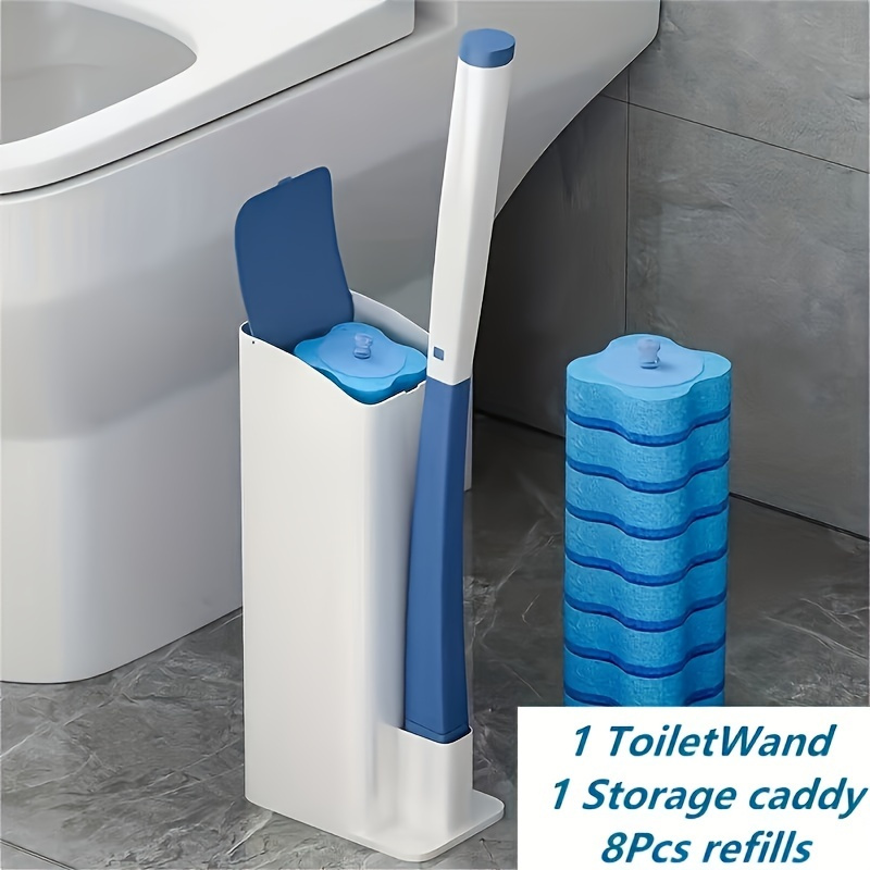 2pcs Pp Material Golden Edge Toilet Brush Set, Toilet Cleaning Brush,  Household Bathroom Cleaning Tools